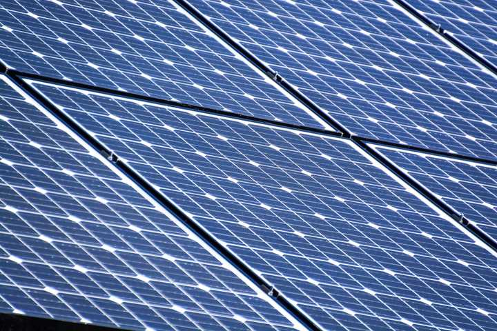 Close-up image of solar panels